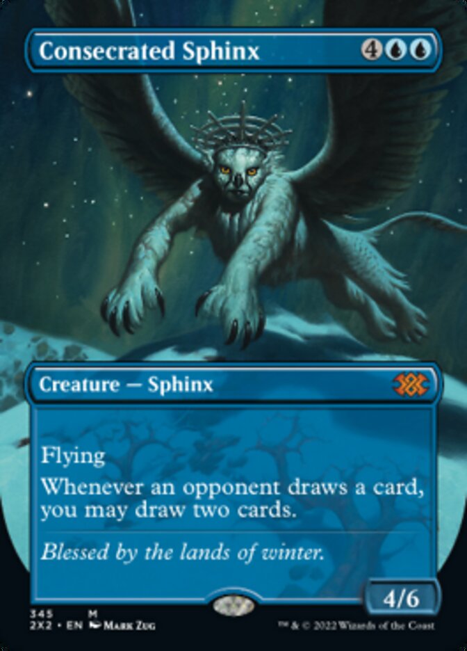 Consecrated Sphinx (Borderless Alternate Art) [Double Masters 2022] | Golgari Games