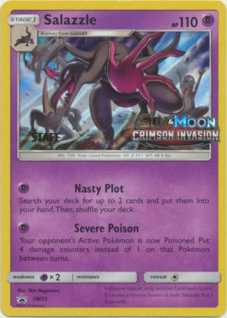 Salazzle (SM73) (Staff Prerelease Promo) [Sun & Moon: Black Star Promos] | Golgari Games