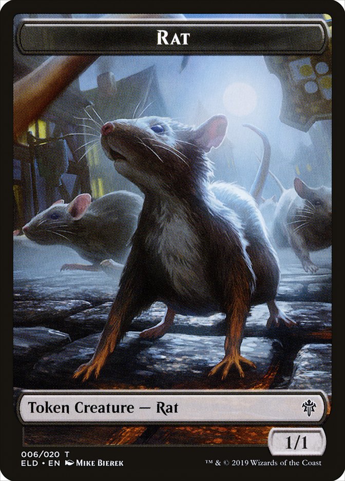 Rat Token [Throne of Eldraine Tokens] | Golgari Games