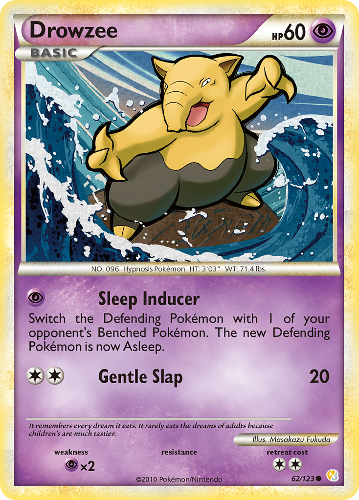 Drowzee (62/123) [HeartGold & SoulSilver: Base Set] | Golgari Games