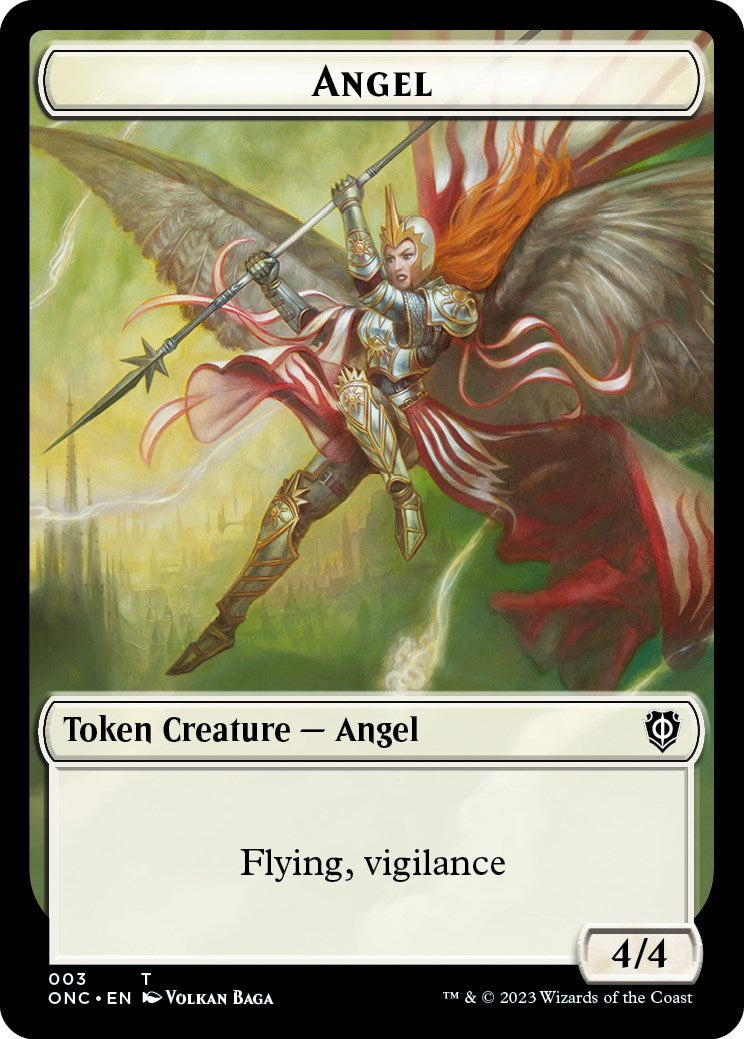 Soldier (008) // Angel Double-Sided Token [Phyrexia: All Will Be One Commander Tokens] | Golgari Games