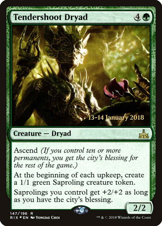 Tendershoot Dryad [Rivals of Ixalan Prerelease Promos] | Local Legends