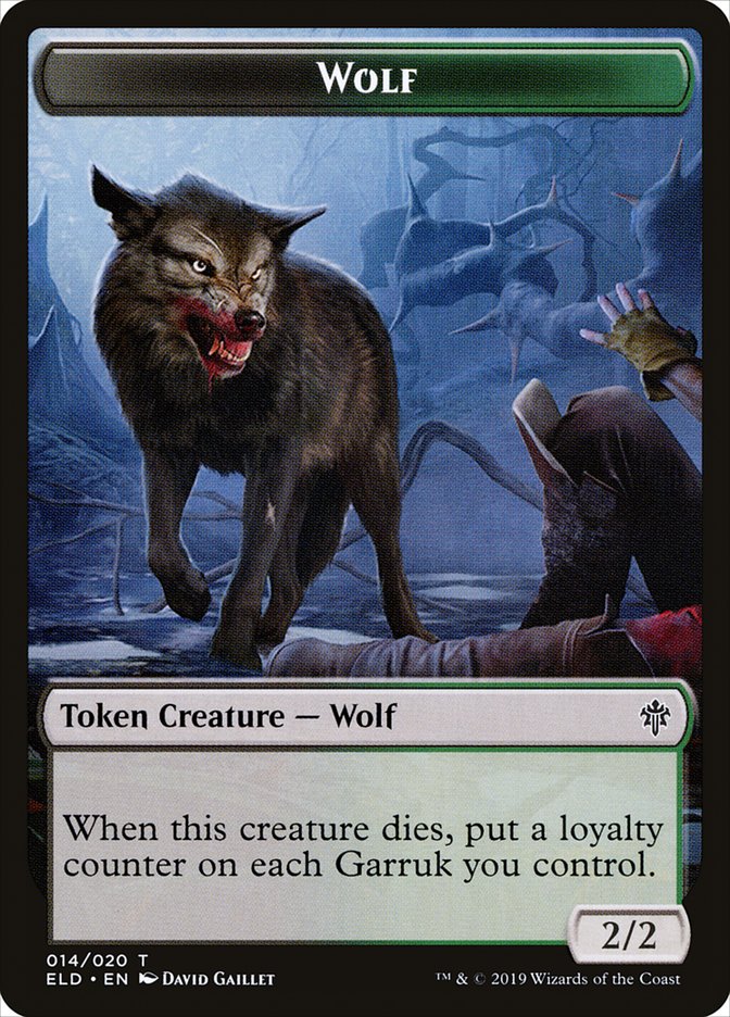 Wolf Token [Throne of Eldraine Tokens] | Golgari Games