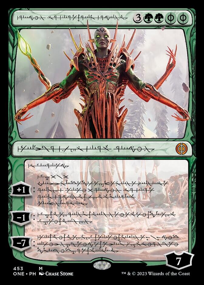 Nissa, Ascended Animist (Phyrexian Step-and-Compleat Foil) [Phyrexia: All Will Be One] | Local Legends