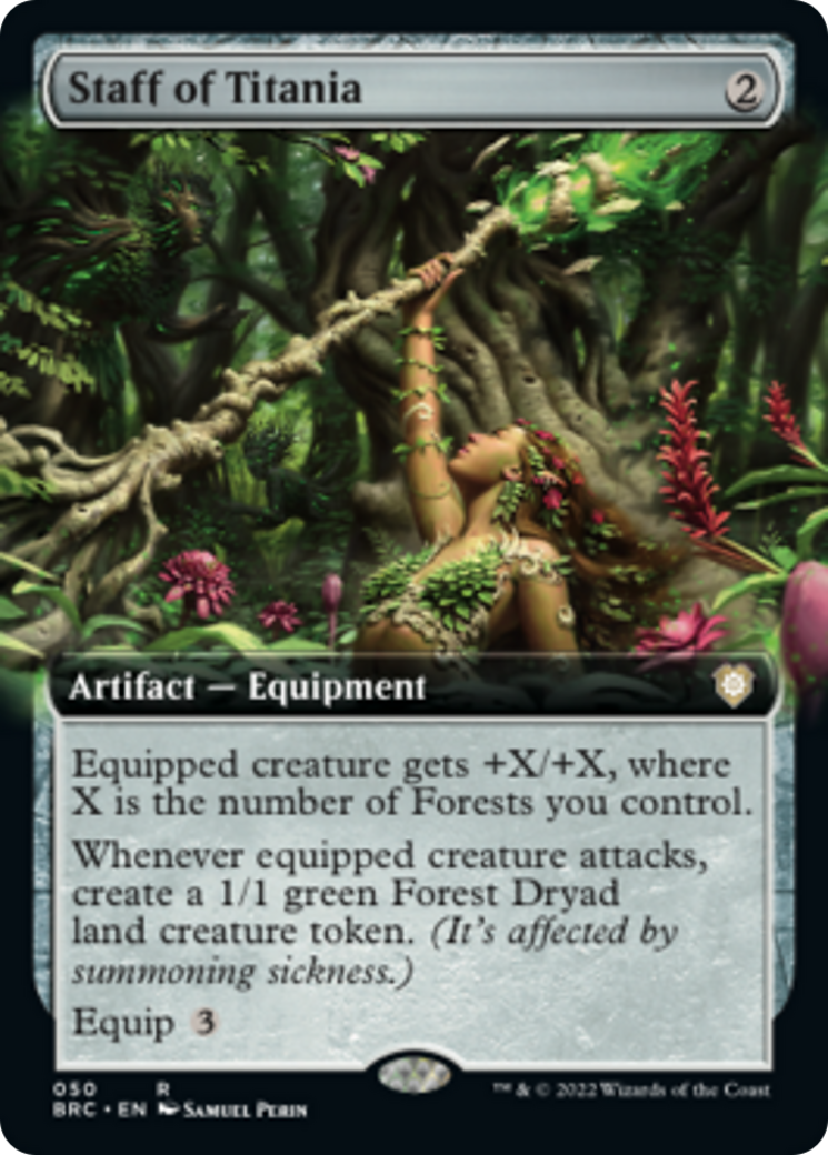 Staff of Titania (Extended Art) [The Brothers' War Commander] | Golgari Games