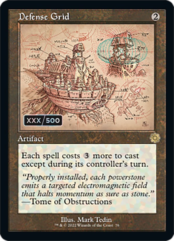 Defense Grid (Retro Schematic) (Serial Numbered) [The Brothers' War Retro Artifacts] | Local Legends