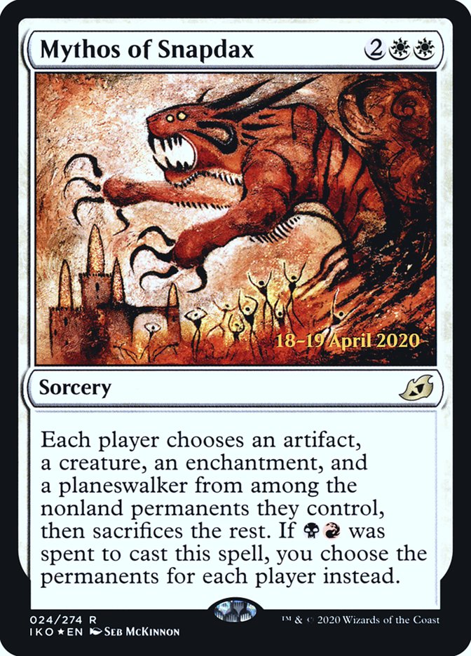 Mythos of Snapdax [Ikoria: Lair of Behemoths Prerelease Promos] | Local Legends