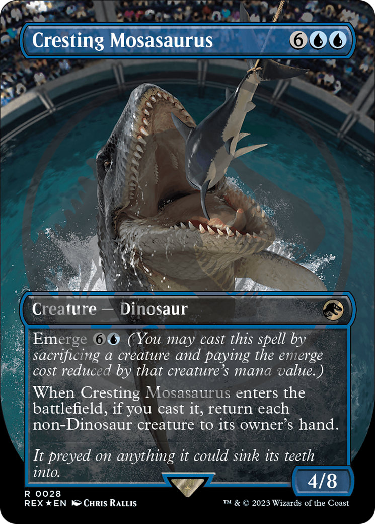 Cresting Mosasaurus Emblem (Borderless) [Jurassic World Collection Tokens] | Golgari Games