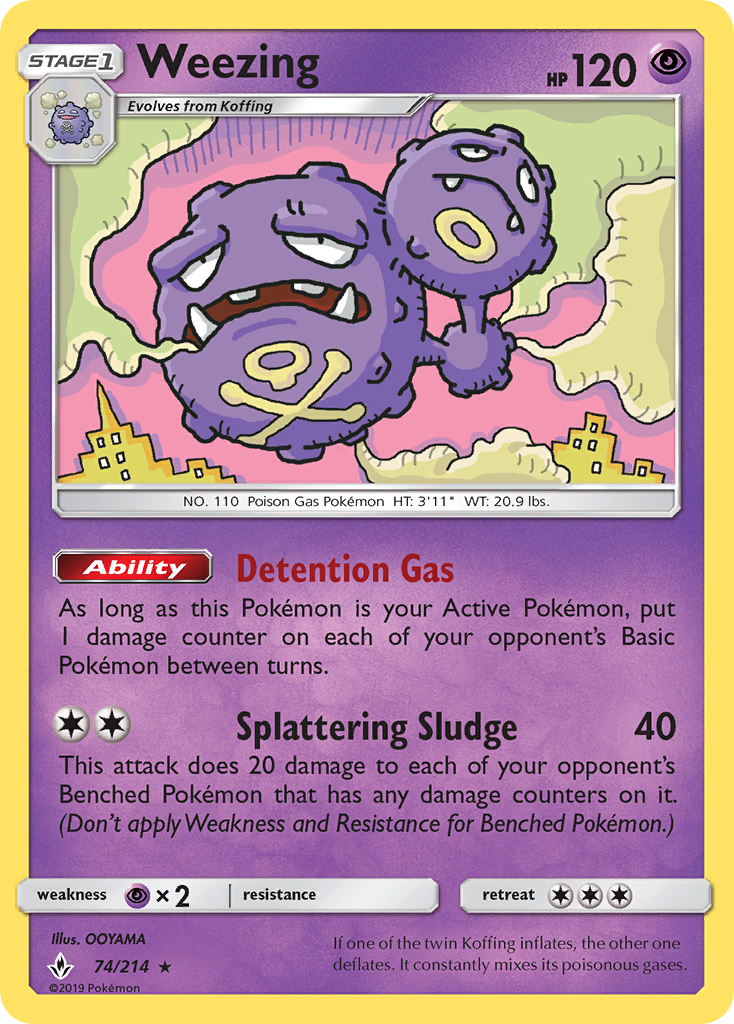 Weezing (74/214) [Sun & Moon: Unbroken Bonds] | Golgari Games