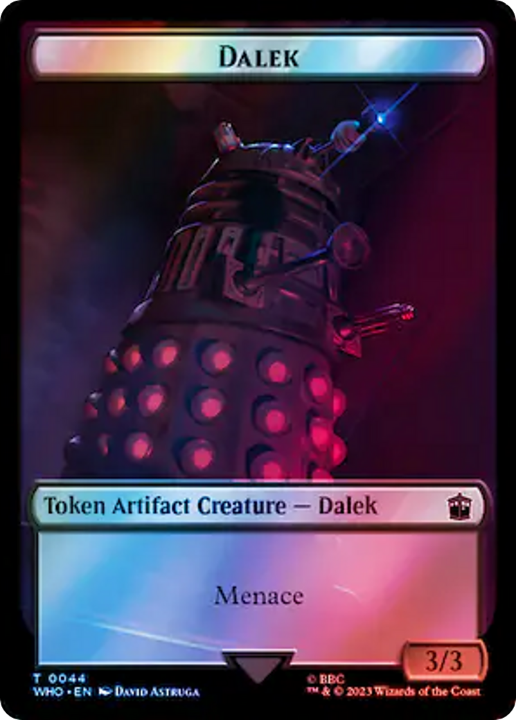 Dalek // Food (0057) Double-Sided Token (Surge Foil) [Doctor Who Tokens] | Golgari Games