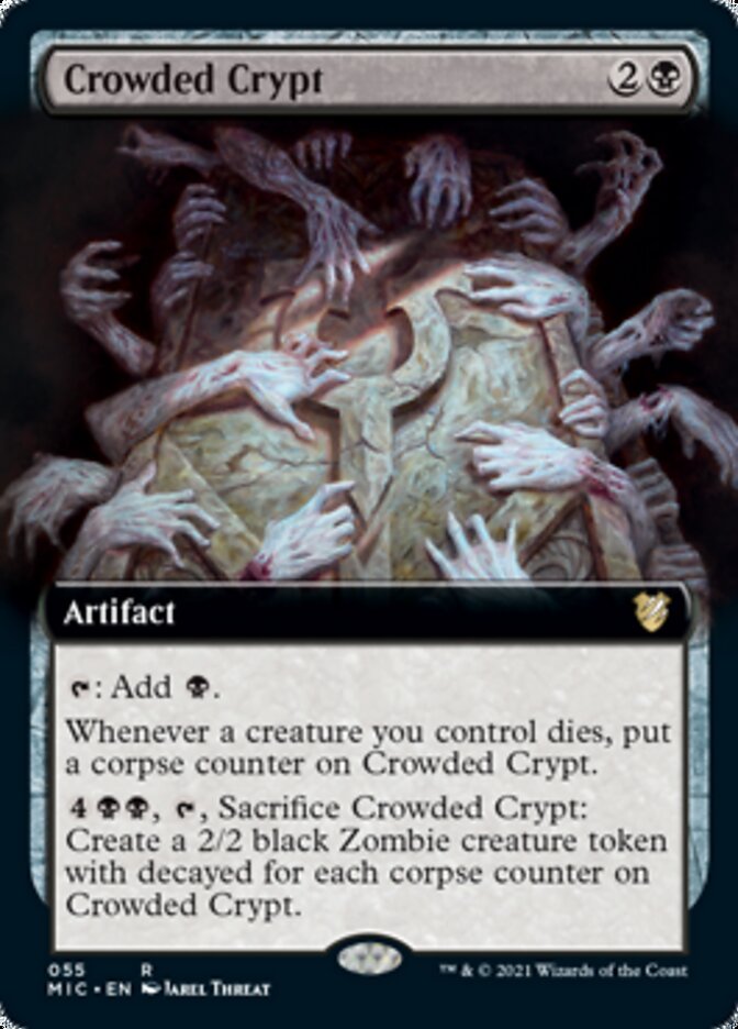 Crowded Crypt (Extended Art) [Innistrad: Midnight Hunt Commander] | Golgari Games