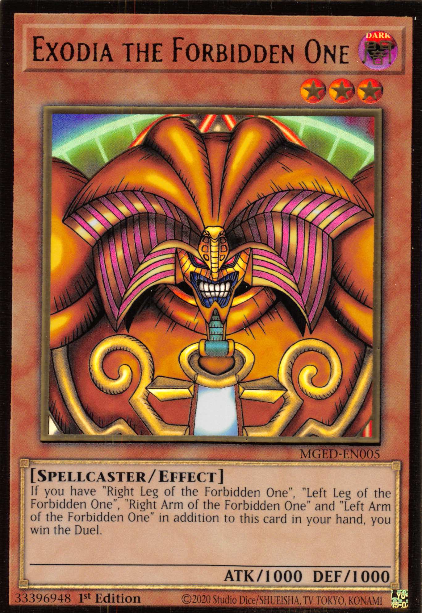 Exodia the Forbidden One [MGED-EN005] Gold Rare | Golgari Games