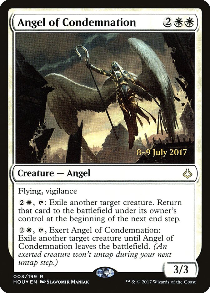 Angel of Condemnation [Hour of Devastation Prerelease Promos] | Golgari Games