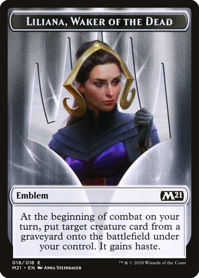 Liliana, Waker of the Dead Emblem [Core Set 2021 Tokens] | Local Legends