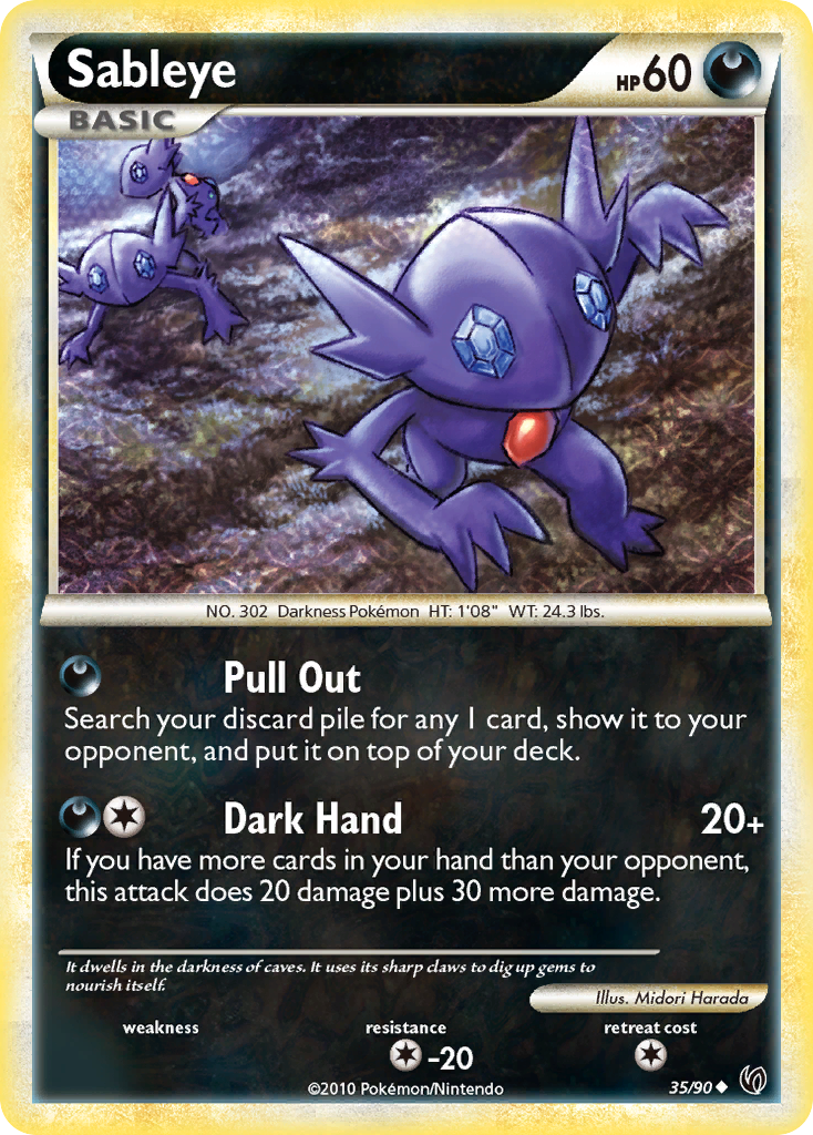 Sableye (35/90) [HeartGold & SoulSilver: Undaunted] | Golgari Games