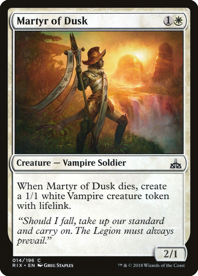 Martyr of Dusk [Rivals of Ixalan] | Golgari Games