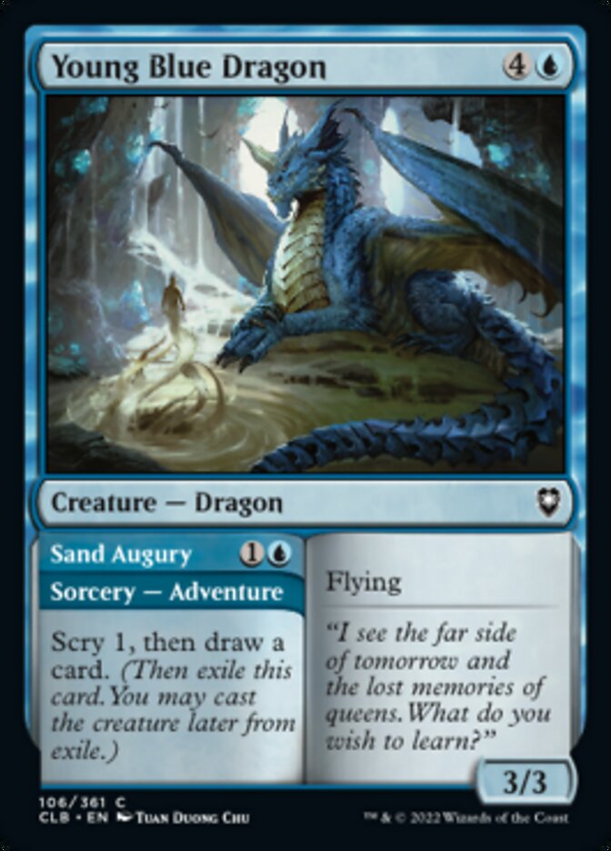 Young Blue Dragon // Sand Augury [Commander Legends: Battle for Baldur's Gate] | Golgari Games