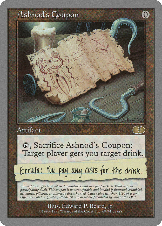 Ashnod's Coupon [Unglued] | Golgari Games