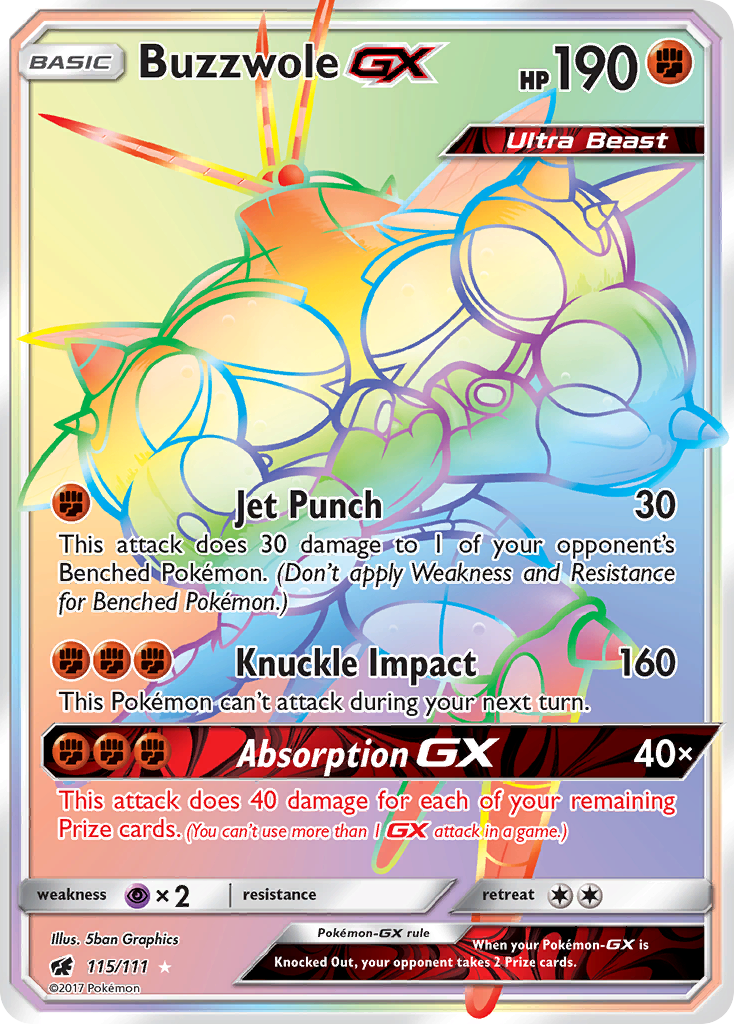 Buzzwole GX (115/111) [Sun & Moon: Crimson Invasion] | Golgari Games