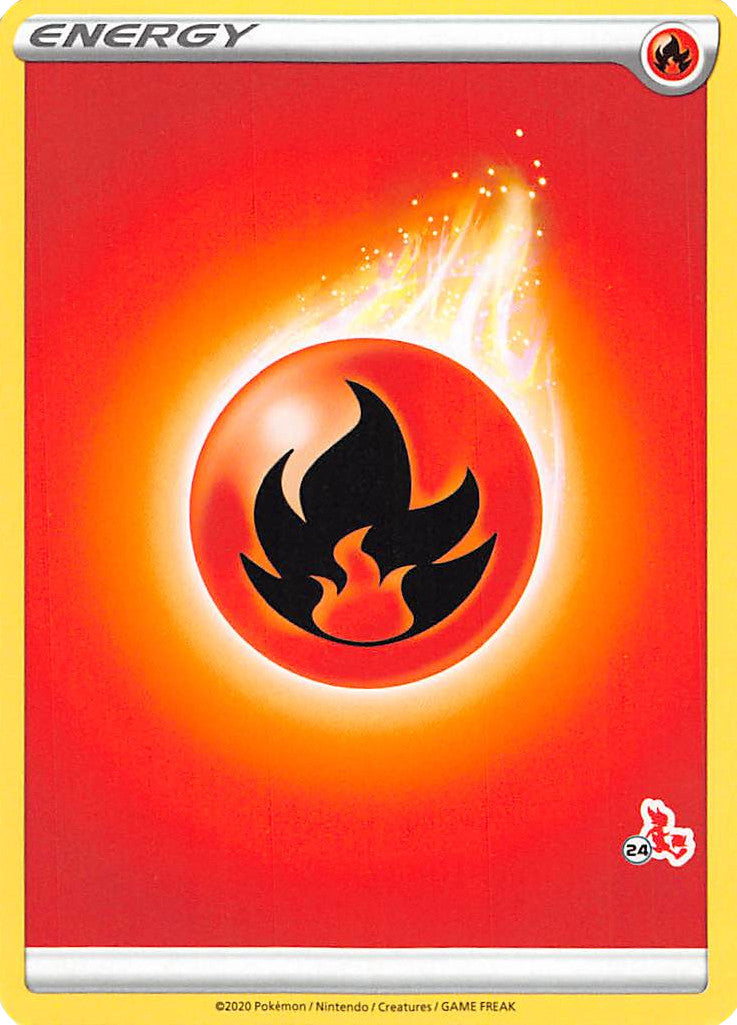 Fire Energy (Cinderace Stamp #24) [Battle Academy 2022] | Local Legends