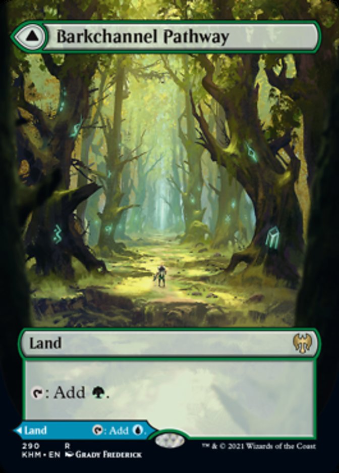 Barkchannel Pathway // Tidechannel Pathway (Borderless Alternate Art) [Kaldheim] | Golgari Games