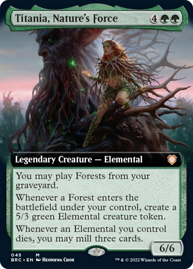 Titania, Nature's Force (Extended Art) [The Brothers' War Commander] | Golgari Games