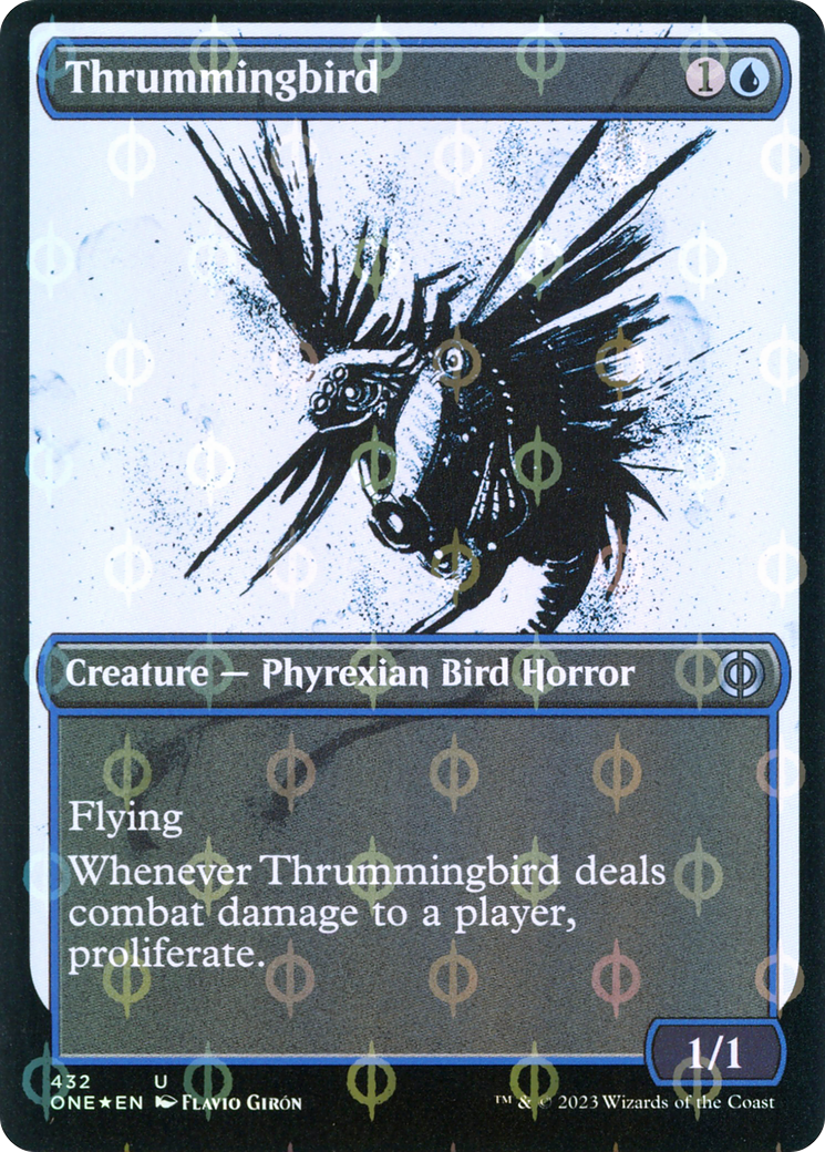 Thrummingbird (Showcase Ichor Step-and-Compleat Foil) [Phyrexia: All Will Be One] | Golgari Games