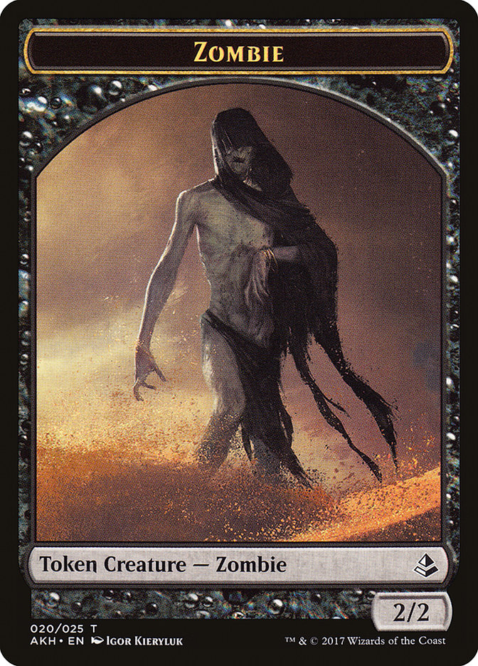 Temmet, Vizier of Naktamun // Zombie Double-sided Token [Amonkhet Tokens] | Golgari Games