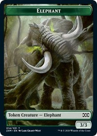 Elephant // Golem Double-sided Token [Double Masters Tokens] | Golgari Games