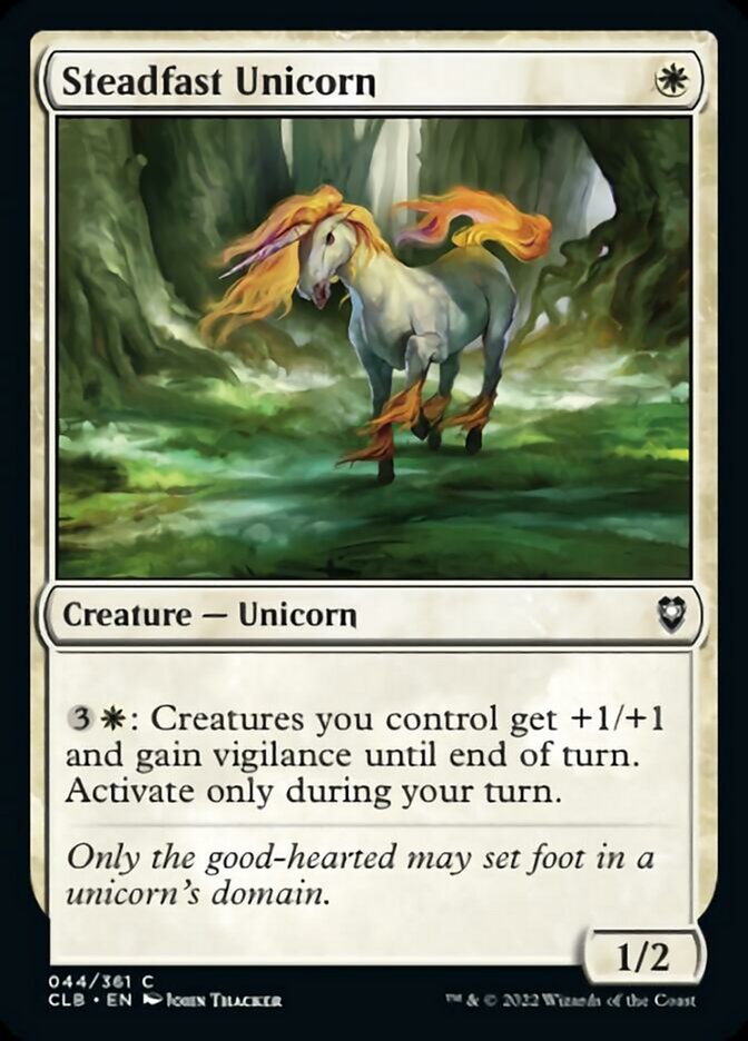 Steadfast Unicorn [Commander Legends: Battle for Baldur's Gate] | Golgari Games