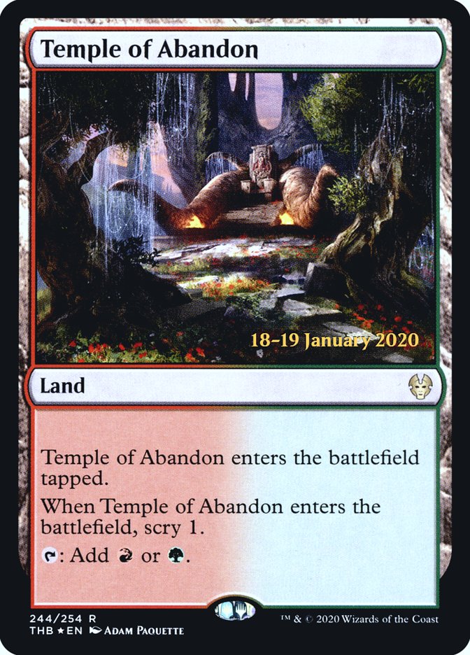 Temple of Abandon [Theros Beyond Death Prerelease Promos] | Golgari Games