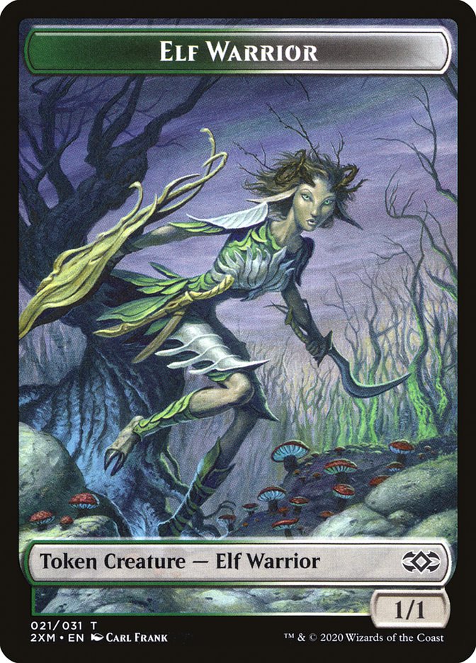 Copy // Elf Warrior Double-sided Token [Double Masters Tokens] | Golgari Games