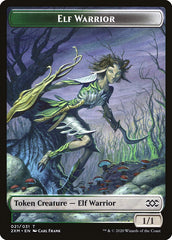 Golem // Elf Warrior Double-sided Token [Double Masters Tokens] | Golgari Games