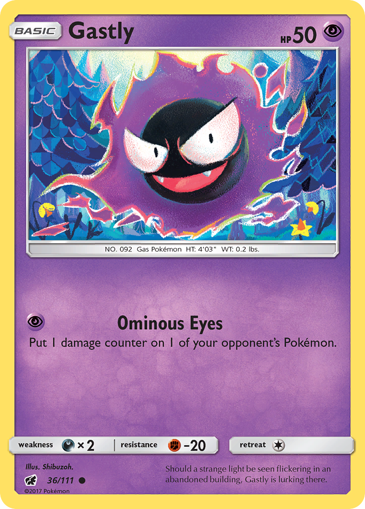 Gastly (36/111) [Sun & Moon: Crimson Invasion] | Golgari Games