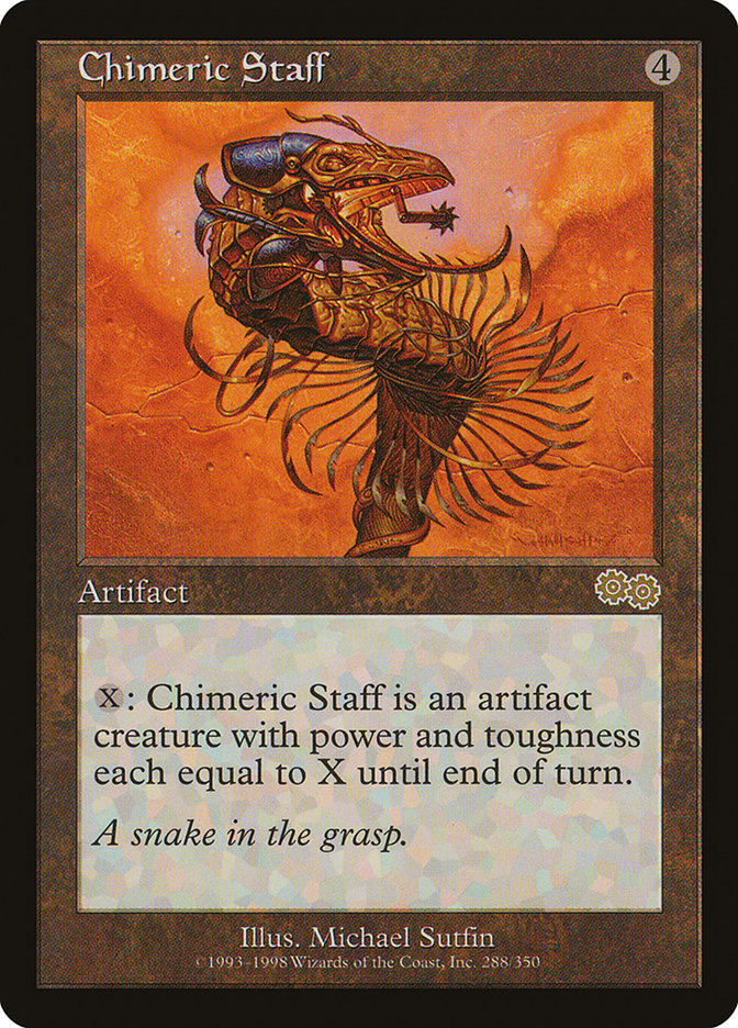 Chimeric Staff [Urza's Saga] | Golgari Games