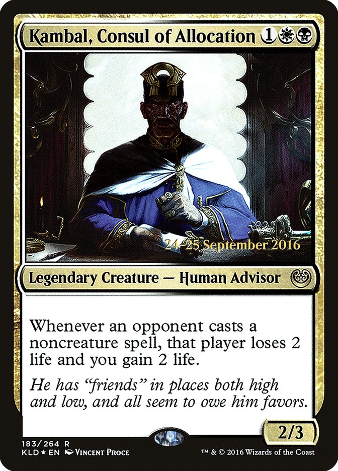 Kambal, Consul of Allocation [Kaladesh Prerelease Promos] | Golgari Games