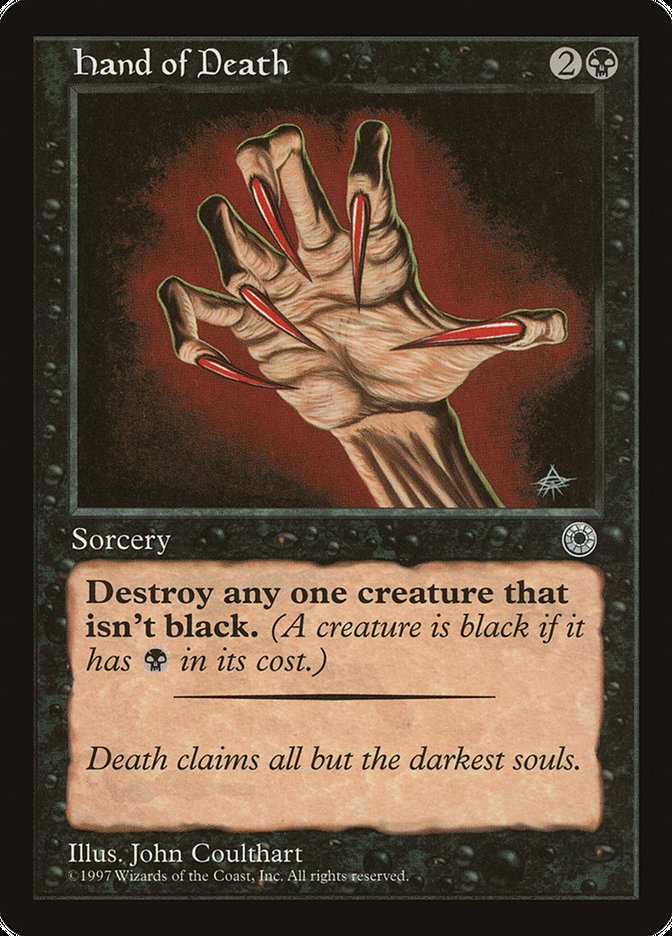 Hand of Death (With Creature Color Explanation) [Portal] | Golgari Games