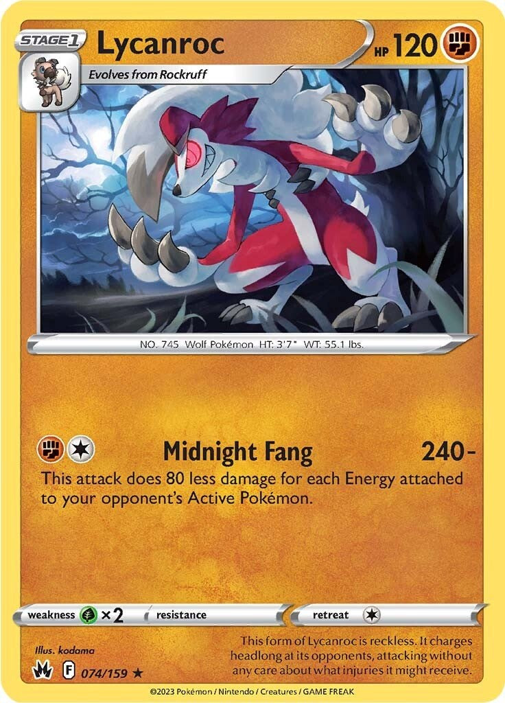 Lycanroc (074/159) [Sword & Shield: Crown Zenith] | Golgari Games