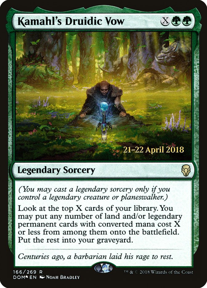 Kamahl's Druidic Vow [Dominaria Prerelease Promos] | Golgari Games