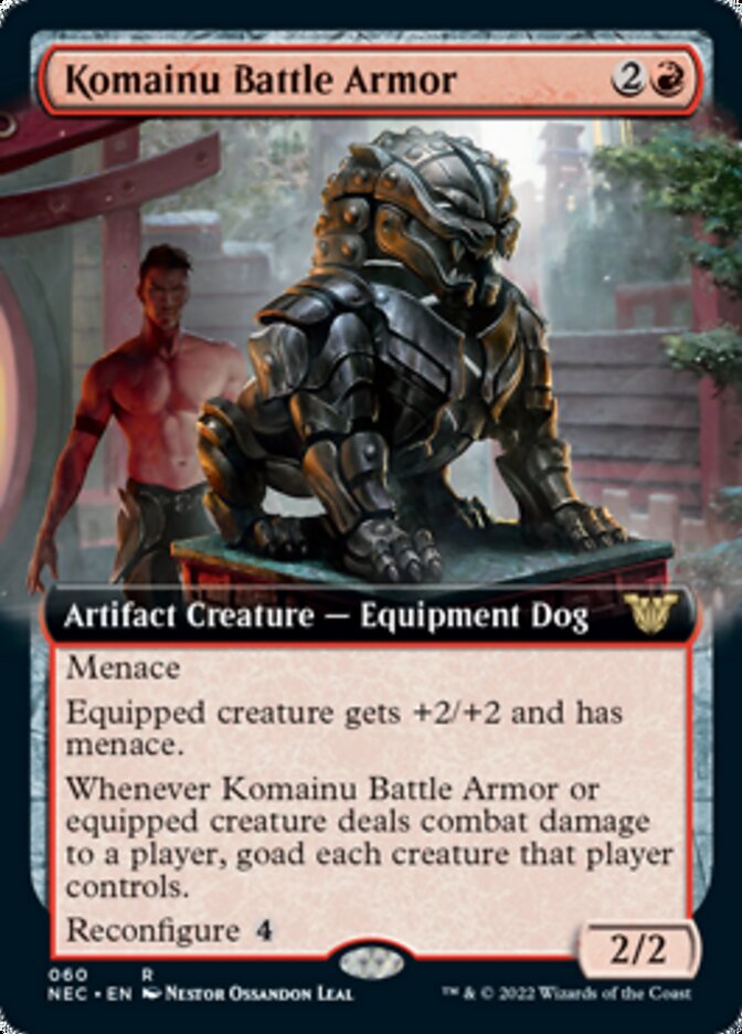 Komainu Battle Armor (Extended Art) [Kamigawa: Neon Dynasty Commander] | Local Legends