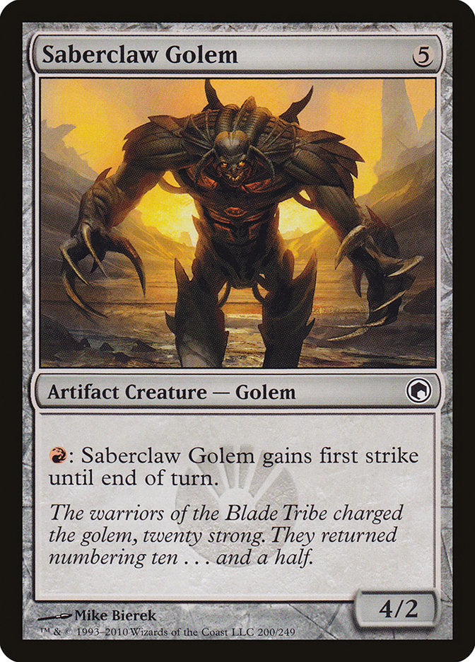 Saberclaw Golem [Scars of Mirrodin] | Golgari Games