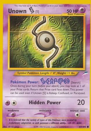 Unown [S] (87/105) [Neo Destiny Unlimited] | Golgari Games