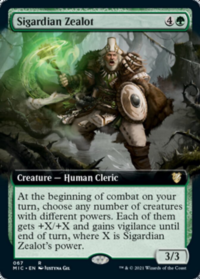 Sigardian Zealot (Extended Art) [Innistrad: Midnight Hunt Commander] | Golgari Games