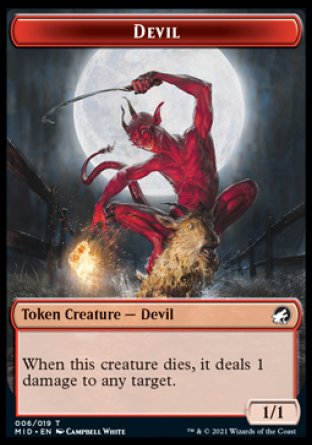 Spirit // Devil Double-sided Token [Innistrad: Midnight Hunt Tokens] | Golgari Games