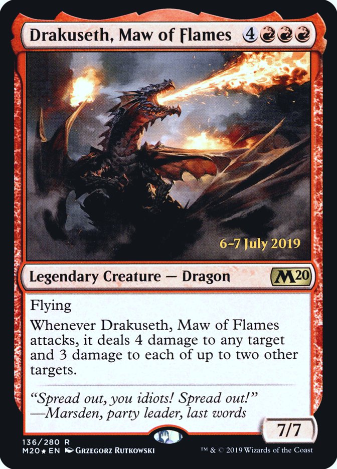 Drakuseth, Maw of Flames [Core Set 2020 Prerelease Promos] | Golgari Games