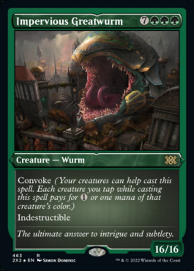 Impervious Greatwurm (Foil Etched) [Double Masters 2022] | Golgari Games