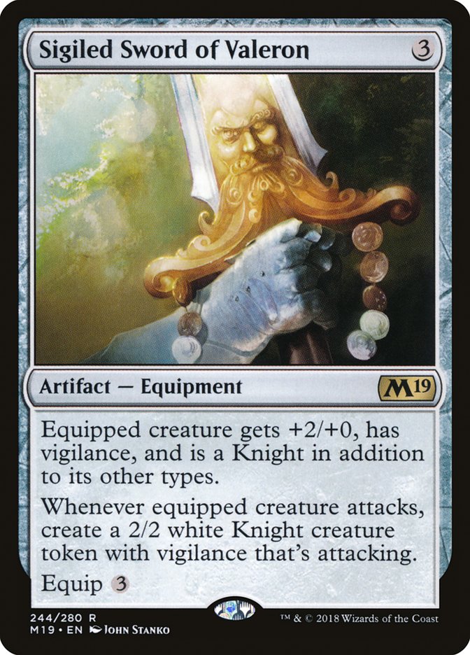 Sigiled Sword of Valeron [Core Set 2019] | Golgari Games