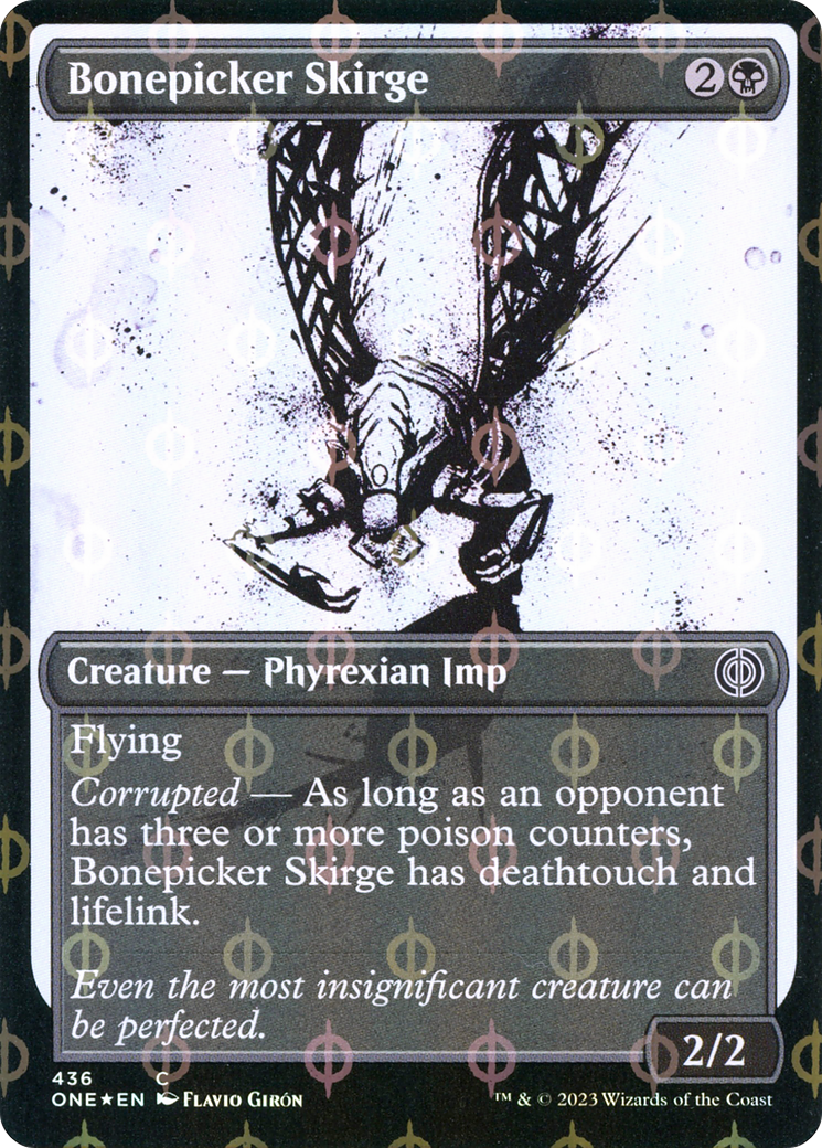 Bonepicker Skirge (Showcase Ichor Step-and-Compleat Foil) [Phyrexia: All Will Be One] | Golgari Games