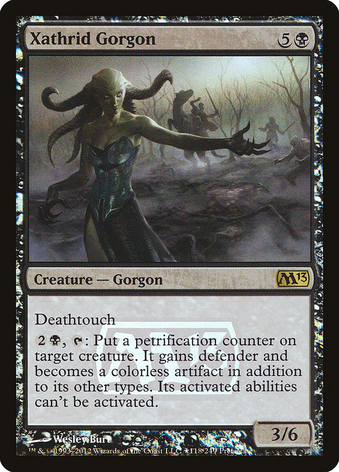 Xathrid Gorgon [Magic 2013 Prerelease Promos] | Golgari Games