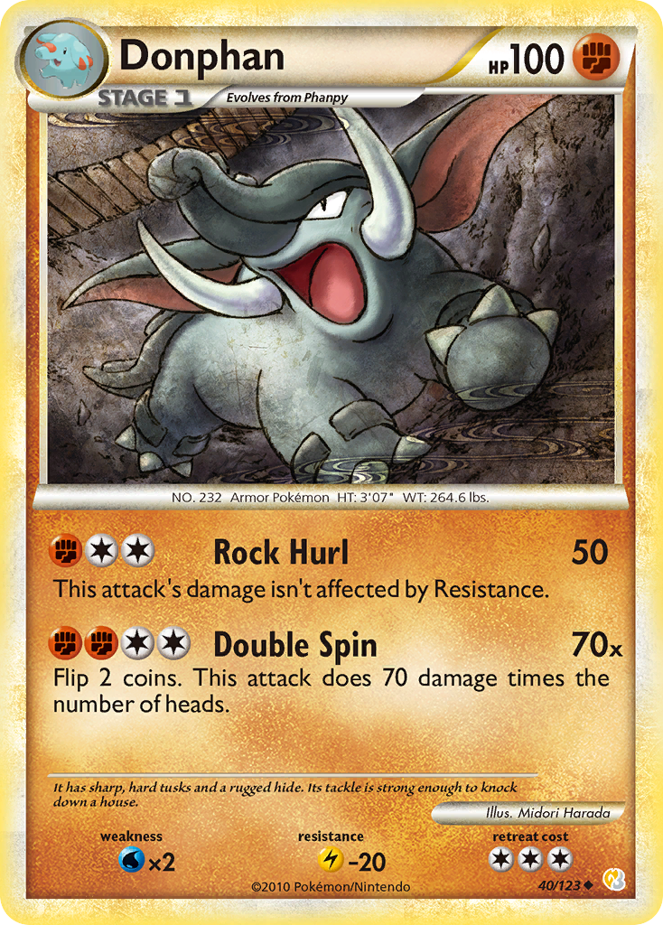 Donphan (40/123) [HeartGold & SoulSilver: Base Set] | Golgari Games